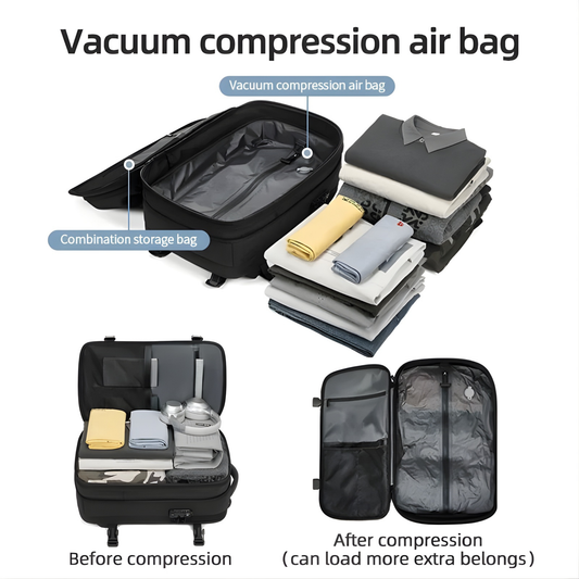 Vacuum Compression Travel Backpack — Maximum Space, Zero Bulk